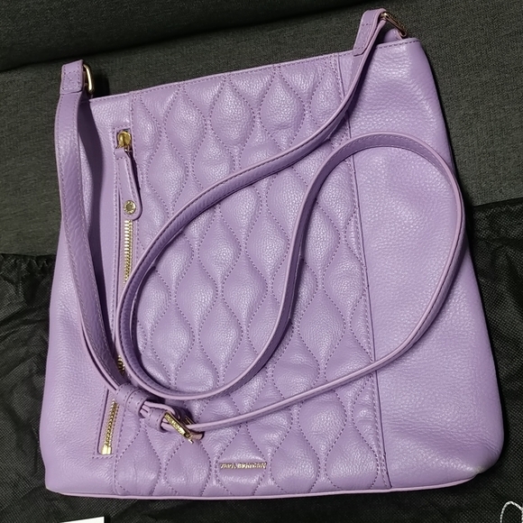 Vera Bradley Genuine Leather Quilted Molly Crossbody Lavender Purple Purse - Picture 16 of 16